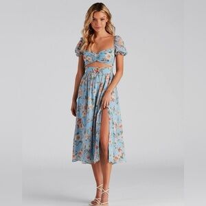 Windsor Floral Cutout Midi Dress